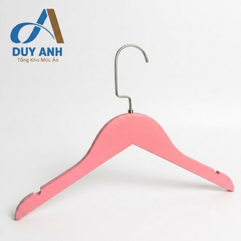 Móc Áo Gỗ Trẻ Em -  Tròn - Đầu Mạ Crom Bạc