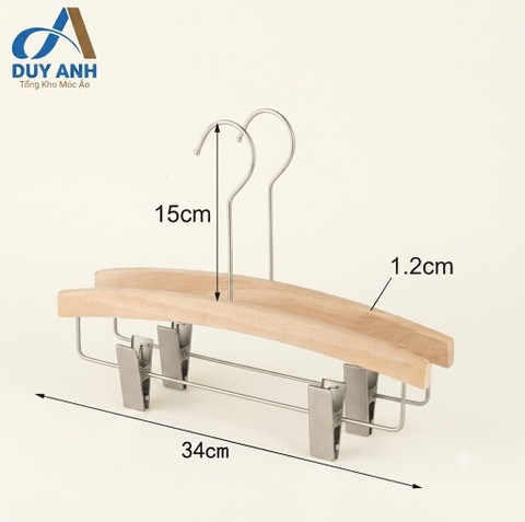 Kẹp Quần Gỗ Mộc Cao Cấp - Kẹp Cung Mạ Crom