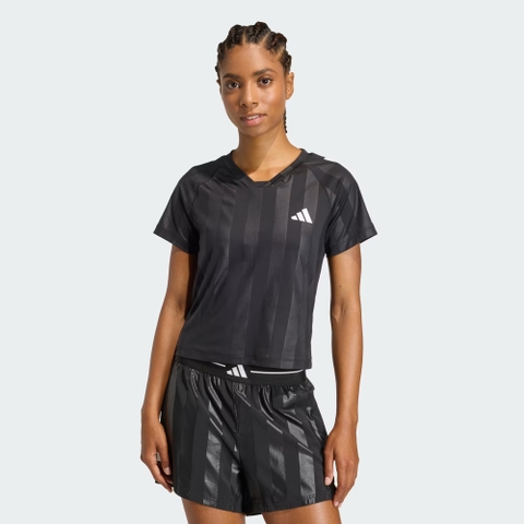 Áo T-shirt tập luyện adidas Hyperglam 3 sọc Nữ - KC7695