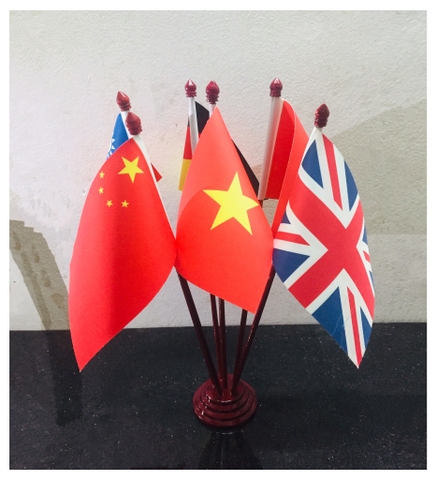 Cờ để bàn - 5 Nước - Đế Gỗ - Cờ tùy chọn