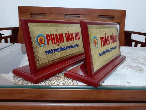 Biển Chức Danh Gỗ Đồng Nghiêng Phẳng 13x26cm
