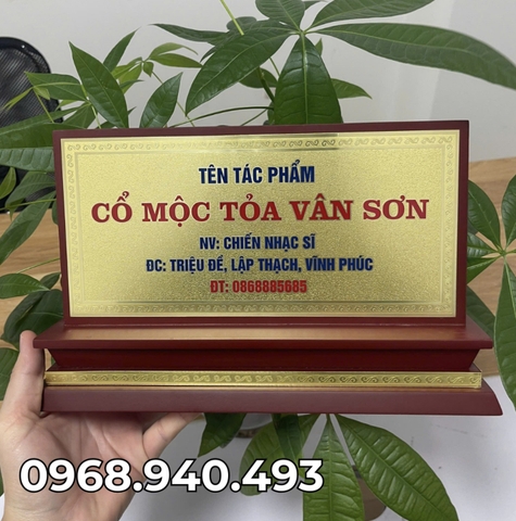 Biển Chức Danh Tam Cấp Gỗ Đồng 01 Mặt 15x30cm