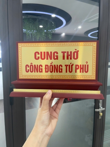 Biển Chức Danh Tam Cấp Gỗ Nhôm 01 Mặt 12.5x25cm