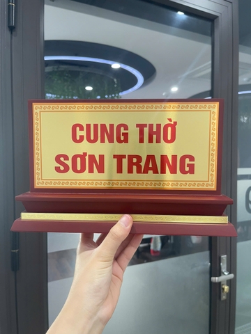 Biển Chức Danh Tam Cấp Gỗ Nhôm 02 Mặt 12.5x25cm