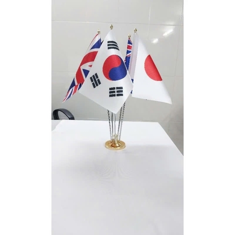 Cờ để bàn - 5 Nước - Đế Kim Loại - Cờ tùy chọn