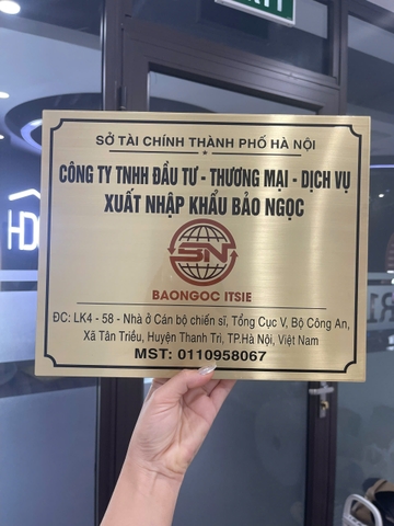 Biển Công Ty Chất Liệu Đồng