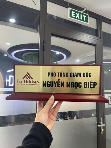 Biển Chức Danh Gỗ Đồng 02 Mặt 11x32cm