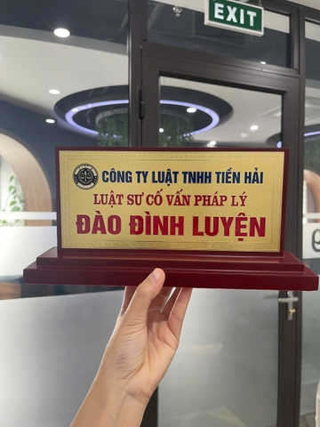 Biển Chức Danh Nhị Cấp Gỗ Đồng 02 Mặt 12.5x25cm