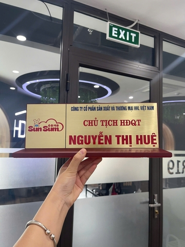 Biển Chức Danh Gỗ Đồng 01 Mặt 11x32cm
