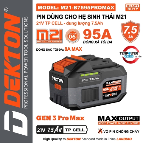 Pin Dekton 21V 7.5Ah M21-B7595PROMAX