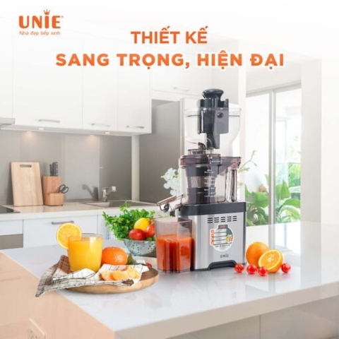 Máy ép chậm UNIE USJDC71S công suất 400W, ép kiệt bã tối ưu, giữ trọn 98% dưỡng chất trong rau củ quả