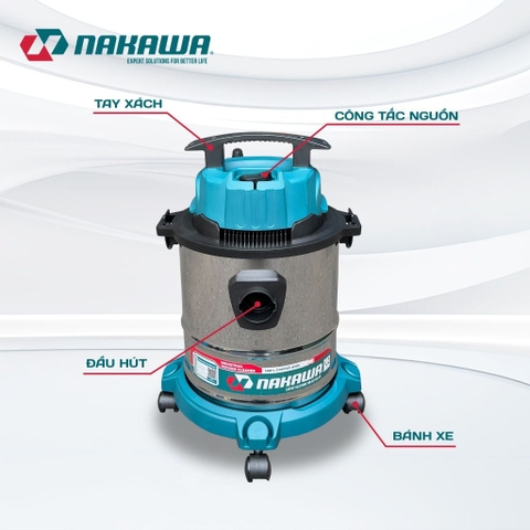 Máy hút bụi công nghiệp NAKAWA NK-VC1718 (1.7Kw-18L)