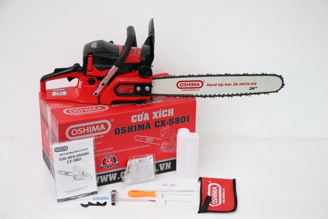 Cưa xích OSHIMA CX-5801 58cc Đỏ-đen