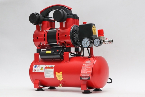 Máy nén khí Oshima 12-1.5 1.5HP Đỏ Điện 1 pha (Không dầu,nhanh,dây đồng)