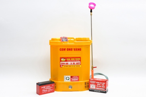 Máy phun thuốc trừ sâu, côn trùng điện Con Ong Vàng COV-20-ắc quy 12V8Ah