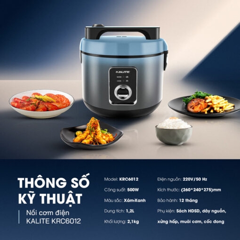 Nồi cơm điện KALITE KRC6012 chống dính Ceramic cao cấp