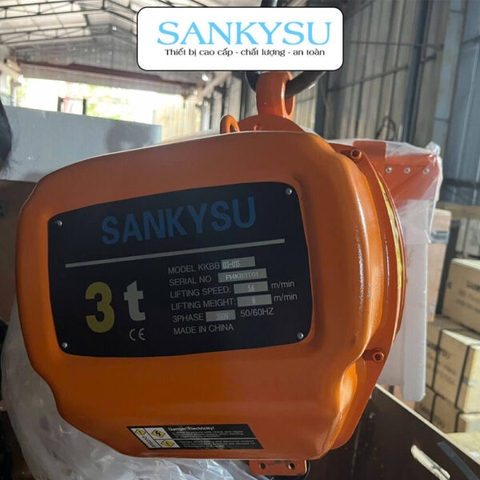 Pa lăng xích điện SANKYSU KKBB03-01 3 tấn cố định 380V