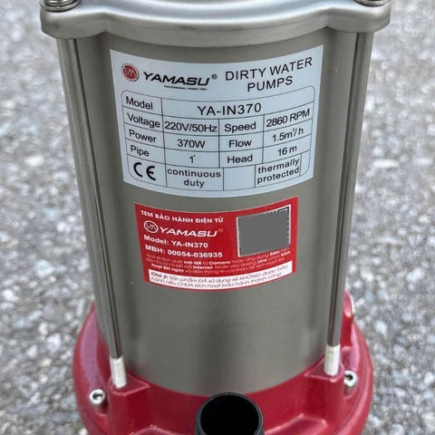 MÁY BƠM NƯỚC THẢ CHÌM YAMASU YA-T370 (ĐẨY CAO)
