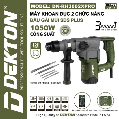 Máy khoan đục 2 chức năng Dekton DK-RH3002XPRO 1050W