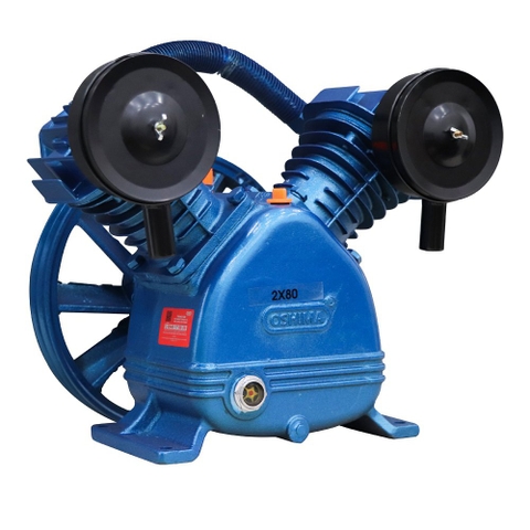 Đầu của máy nén khí OSHIMA 2x80 2.0HP~5.0HP Xanh đậm (hoạt động bằng sức kéo động cơ)
