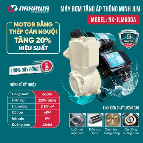 Máy bơm tăng áp thông minh Nakawa NK-JLM600A