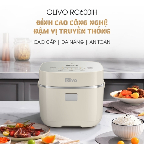 Nồi Cơm Điện Cao Tần OLIVO RC600IH - Lòng Nồi INOX 304, Dung tích 1.2L, Nhỏ Gọn Đa Năng, Công Nghệ Gia Nhiệt Nắp và Nấu Cao Tần Hiện Đại, Sử Dụng Dễ Dàng