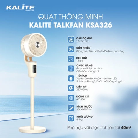 Quạt thông minh điều khiển giọng nói Kalite TalkFan KSA326