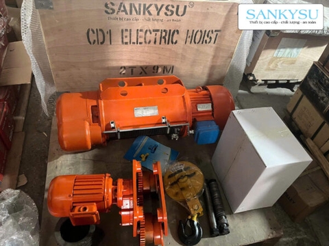 Pa lăng cáp điện SANKYSU CD1-2T 2 tấn 380V
