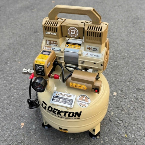 Máy nén khí không dầu 12L 1.1HP Dekton DK-AC2912VTG (màu be)