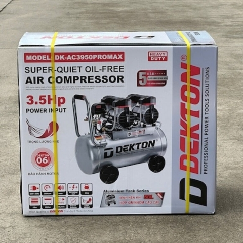 Máy nén khí không dầu 50L 3.5HP Dekton DK-AC3950PROMAX (bình nhôm)