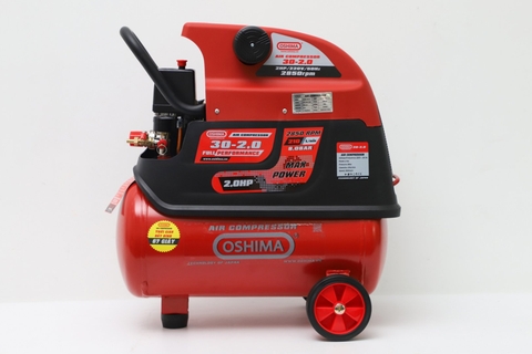 Máy nén khí Oshima 30-2.0 2.0HP Đỏ Điện 1 pha (có dầu, nhanh, dây đồng)