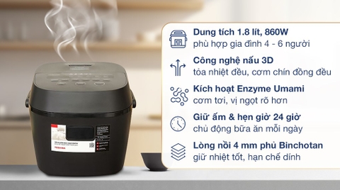 Nồi Cơm Điện Tử Toshiba RC-18DR5UVN(H)