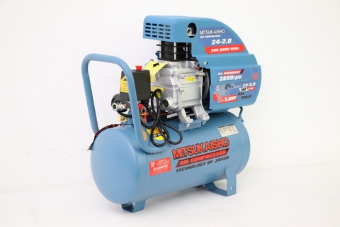 Máy nén khí Mitsukaisho 24-2.0 2.0HP Xanh đậm Điện 1 pha (có dầu, nhanh, dây đồng)