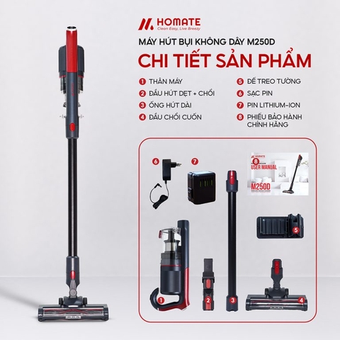 Máy hút bụi không dây HOMATE M250D