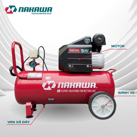 Máy Nén Khí đầu liền 2 tụ NAKAWA NK-2T3550E 2625W 50L