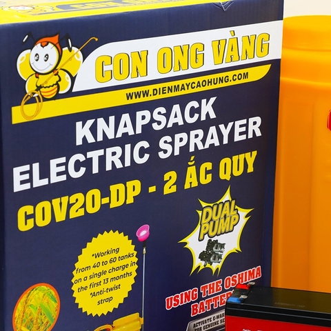 Máy phun thuốc trừ sâu, côn trùng điện Con Ong Vàng COV20-DP-ắc qui