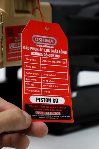 Đầu phun áp lực chất lỏng OSHIMA OS-30H100 5.0HP Đen (hoạt động bằng sức kéo động cơ)