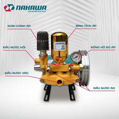 Đầu phun áp lực NAKAWA NK338SU (1.5 – 2.0HP) Piston Sứ