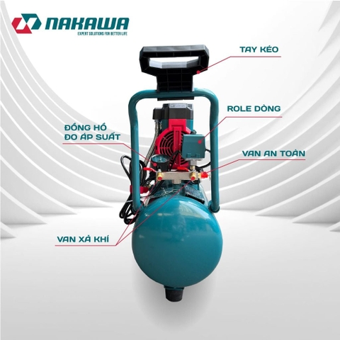 Máy nén khí không dầu, tốc nhanh, siêu êm NAKAWA NK-32H32PRO - 32 lít