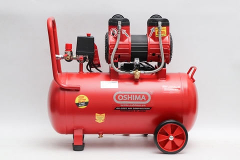 Máy nén khí Oshima 40-3.0 3.0HP Đỏ Điện 1 pha (Không dầu,nhanh,dây đồng)