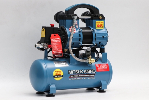 Máy nén khí Mitsukaisho 12-1.5 1.5HP Xanh dương Điện 1 pha (Không dầu,nhanh,dây đồng)