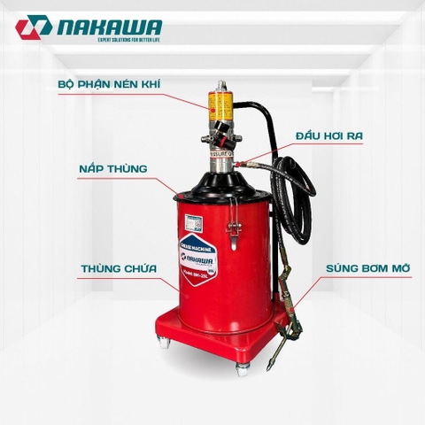 Máy bơm mỡ dùng khí nén NAKAWA BM-25L