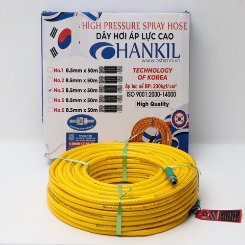Ống nhựa PVC Hankil No.3 8.5mm x 50m Vàng