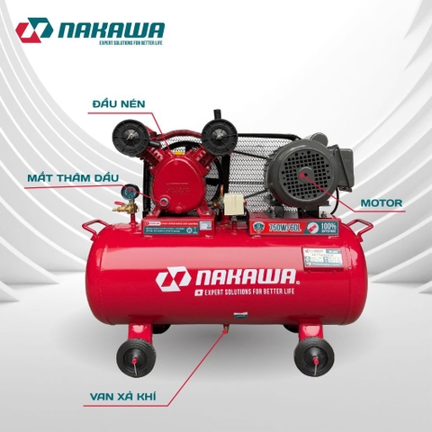 Máy Nén Khí Dây Đai NAKAWA NK1060E 750W 60L