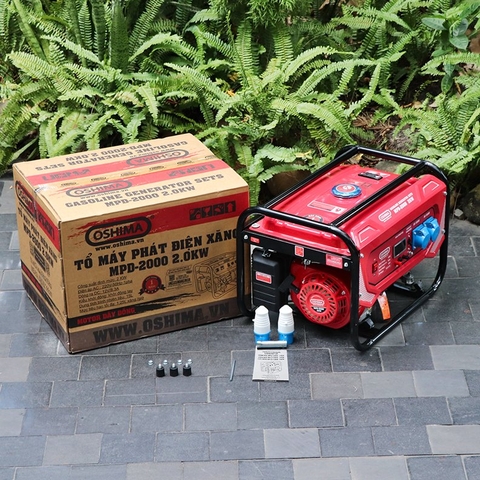 Tổ máy phát điện OSHIMA MPD-3000 3.0KW Đỏ 4 thì (chạy xăng)