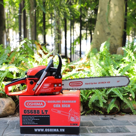 Cưa xích Oshima OS688 LT 58cc Đỏ-đen 2 thì (không lam xích)