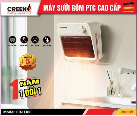Máy sưởi gốm Creen CR-H38C treo tường cơ