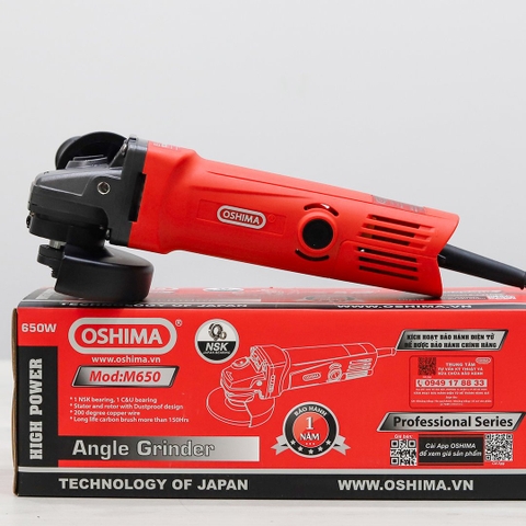 Máy mài góc Oshima M650 650W Đỏ Điện 1 pha