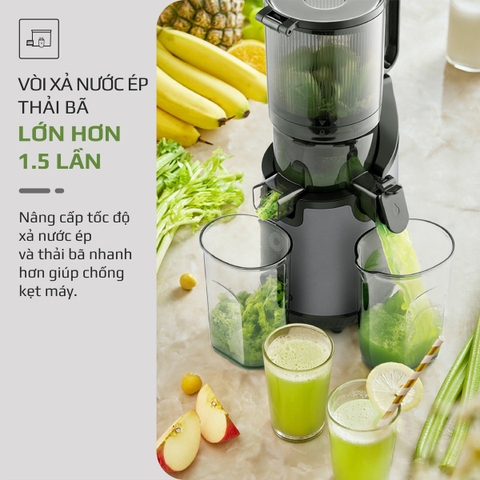 Máy Ép Chậm OLIVO SJ196 Titanium - Ép Trái Cây Nguyên Quả - Động Cơ AC Cao Cấp, Êm Nhất Thị Trường