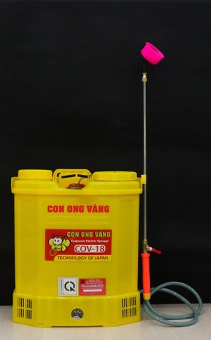 Máy phun thuốc trừ sâu, côn trùng điện Con Ong Vàng COV18-ắc qui Vàng